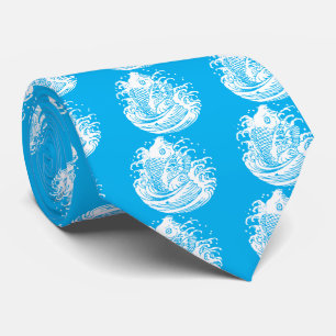 Carp and water tie