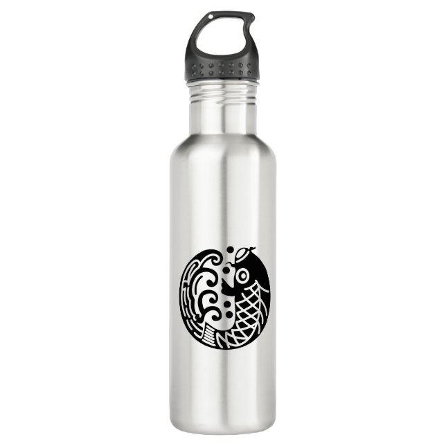 Carp and wave 710 ml water bottle (Front)