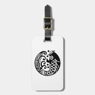 Carp and wave luggage tag