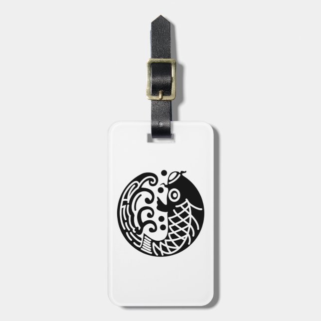 Carp and wave luggage tag (Front Vertical)