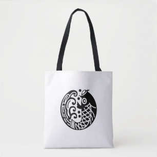 Carp and wave tote bag