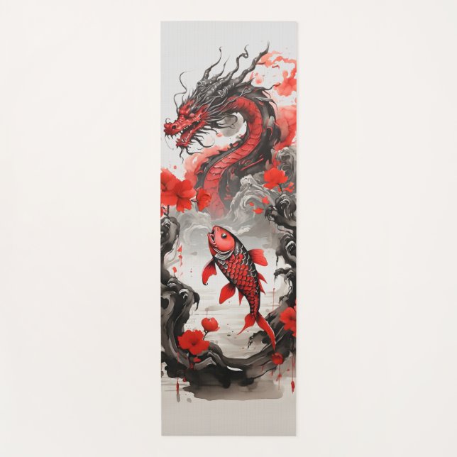 Carp becomes a dragon yoga mat (Front)