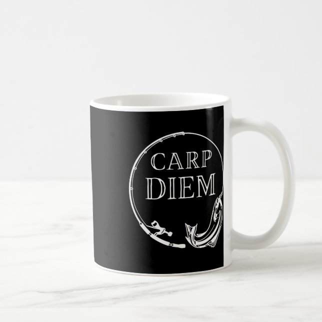 Carp Diem Seize The Carp Funny Fishing Carpe Diem  Coffee Mug (Right)