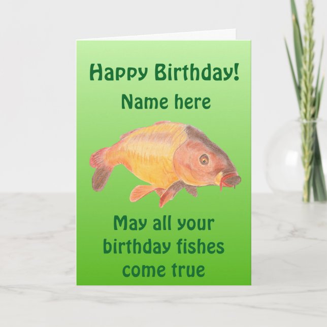 Carp Fish Birthday card (Front)