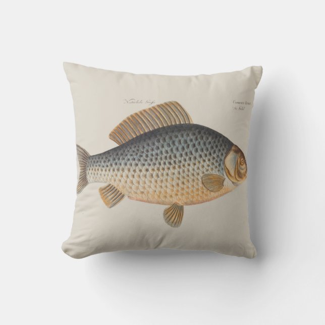 Carp fish fishing painting freshwater cushion (Front)