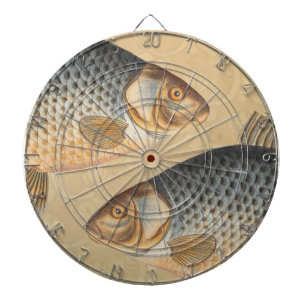 Carp fish fishing painting freshwater dartboard