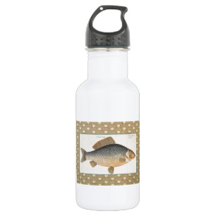 Carp fish fishing painting freshwater drawing 532 ml water bottle