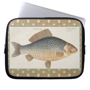Carp fish fishing painting freshwater drawing laptop sleeve