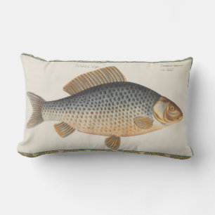 Carp fish fishing painting freshwater drawing  lumbar cushion