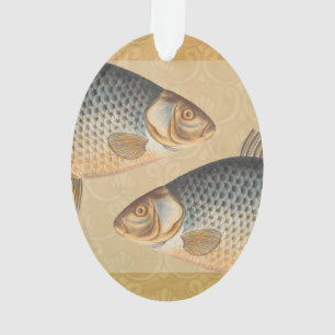Carp fish fishing painting freshwater drawing ornament
