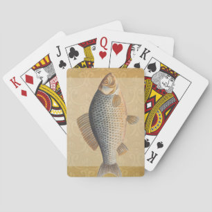 Carp fish fishing painting freshwater drawing playing cards