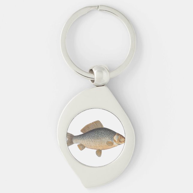 Carp fish fishing painting freshwater key ring (Front)