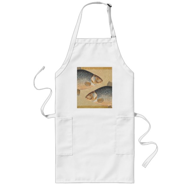 Carp fish fishing painting freshwater long apron (Front)