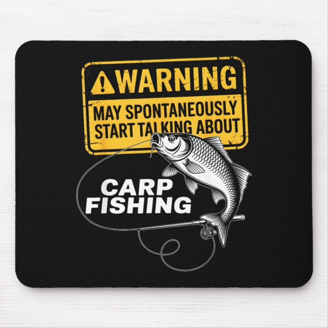Carp Fishing Design For Men Funny Catfish And Carp Mouse Pad (Front)