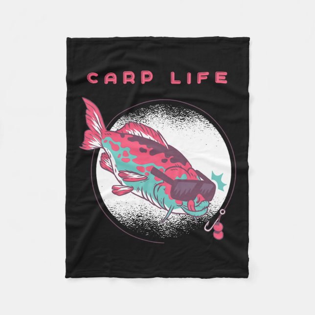 Carp Fishing  Fleece Blanket (Front)