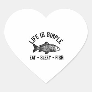 Carp Fishing Heart Sticker
