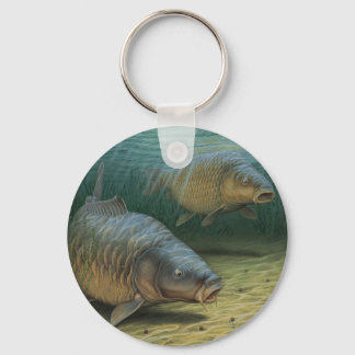 Carp Fishing Two Carp Key Ring