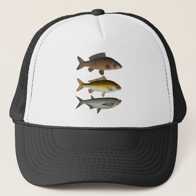 Carp fishing vintage design trucker hat (Front)