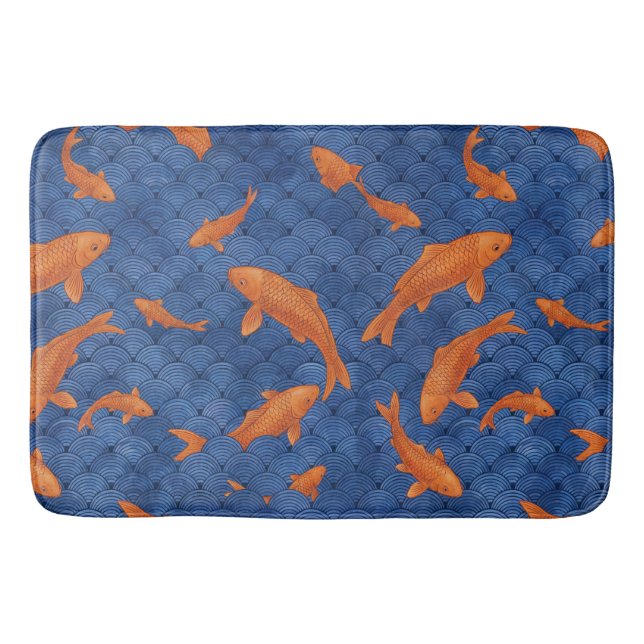 Carp In An Art Deco Ocean Bath Mat (Front)