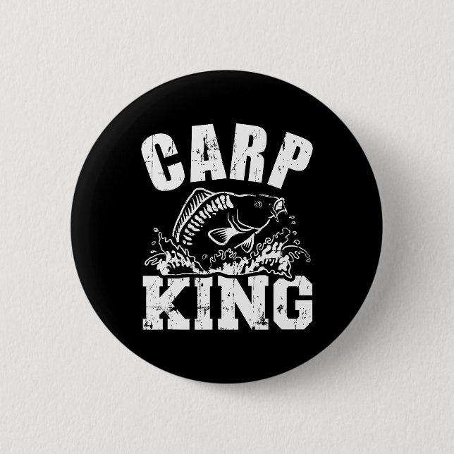 Carp King Fishing  6 Cm Round Badge (Front)
