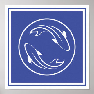 Carp Koi Yin Yang Zen Spirituality Chinese Fish Poster