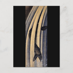Carp Leaping Up Waterfall Hokusai Fine Art Postcard