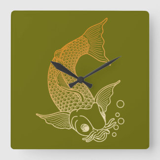 Carp Line 1 Square Wall Clock