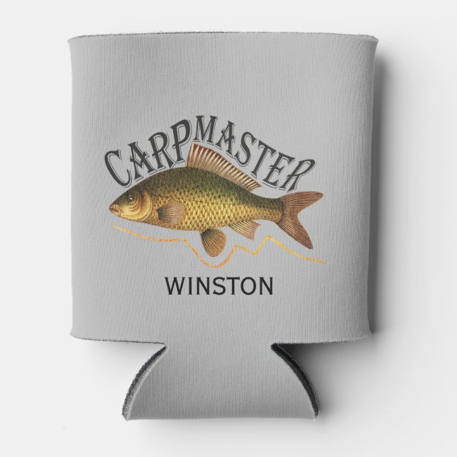Carp Master Fishing with Name Can Cooler (Front)