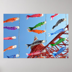 Carp Streamers (Koinobori): Tokyo, Japan Poster