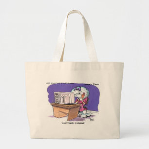 Carp Tunnel Syndrome Funny Cartoon Gifts & Tees Large Tote Bag