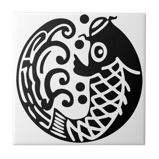 Carp wave ceramic tile (Front)