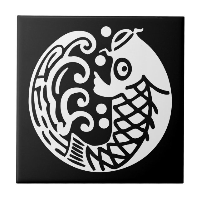 Carp wave ceramic tile (Front)