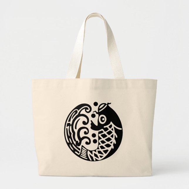 Carp wave large tote bag (Front)