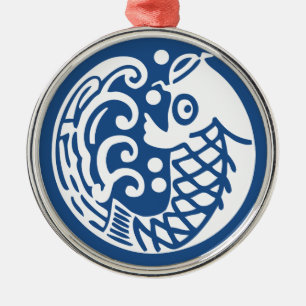 Carp wave metal tree decoration