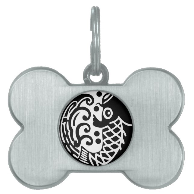 Carp wave pet ID tag (Front)