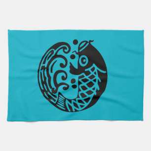 Carp wave tea towel