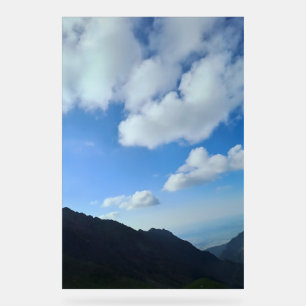 Carpathian Blue Sky Peaks – Romania Mountain Art Acrylic Sign