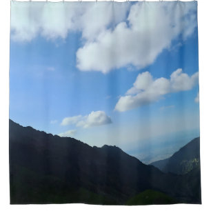 Carpathian Blue Sky Peaks – Romania Mountain Art Shower Curtain