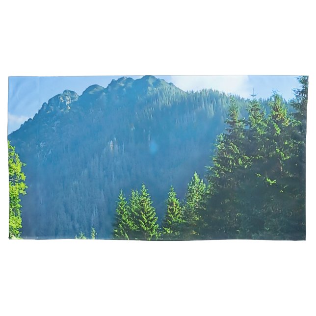 Carpathian Forest Road – Romania Mountain Print Pillowcase (Front-Left)