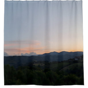 Carpathian Sunset – Romania Mountain Photography Shower Curtain