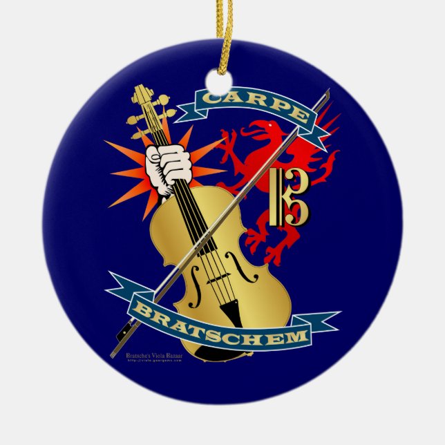 Carpe Bratschem Ceramic Tree Decoration (Front)