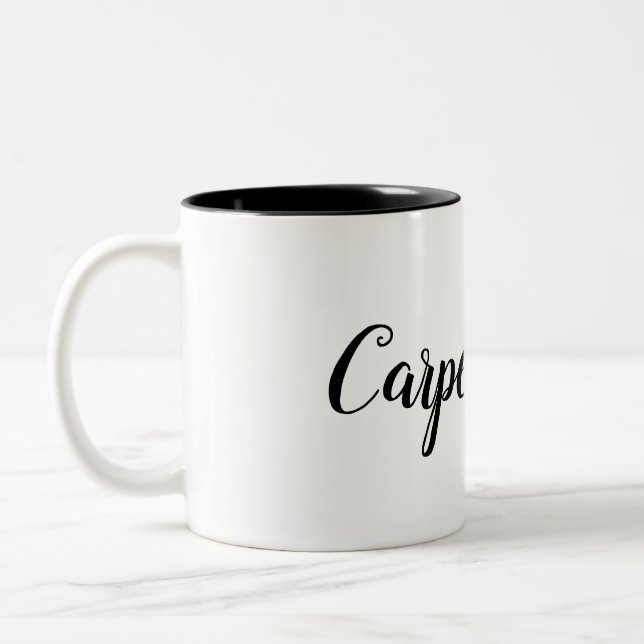 Carpe Coffee Two-Tone Coffee Mug (Left)