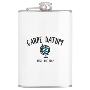 Carpe Datum Seize The Map Hip Flask