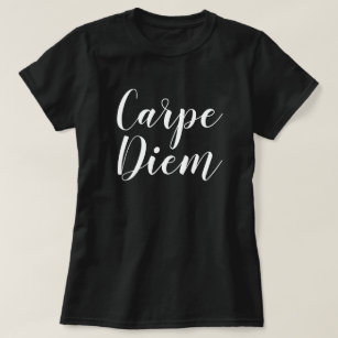 Carpe Diem black and white script typography T-Shirt