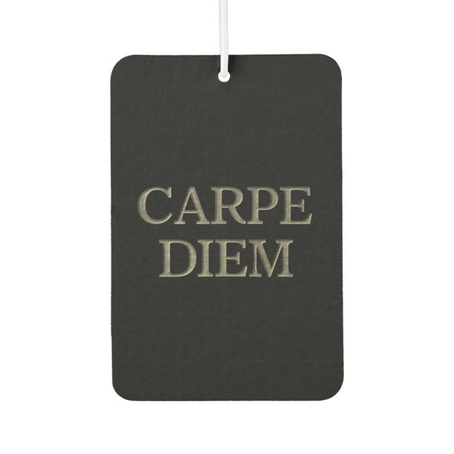 Carpe Diem black car air freshener (Front)