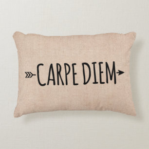 Carpe Diem Boho Arrow on Beige Decorative Cushion