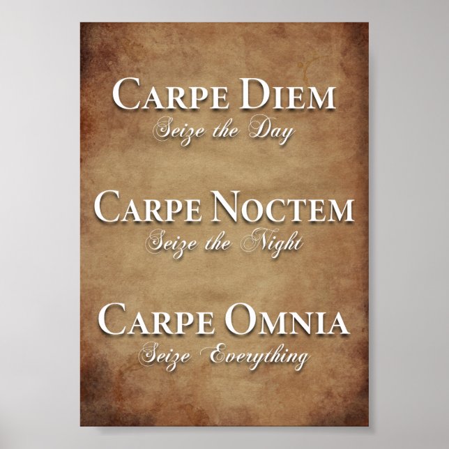 Carpe Diem, Carpe Noctem, Carpe Omnia Poster (Front)