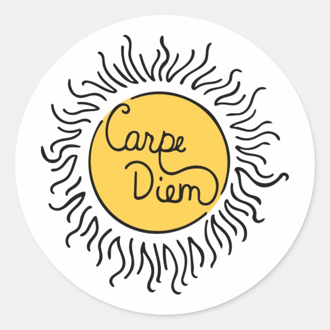Carpe Diem Classic Round Sticker (Front)
