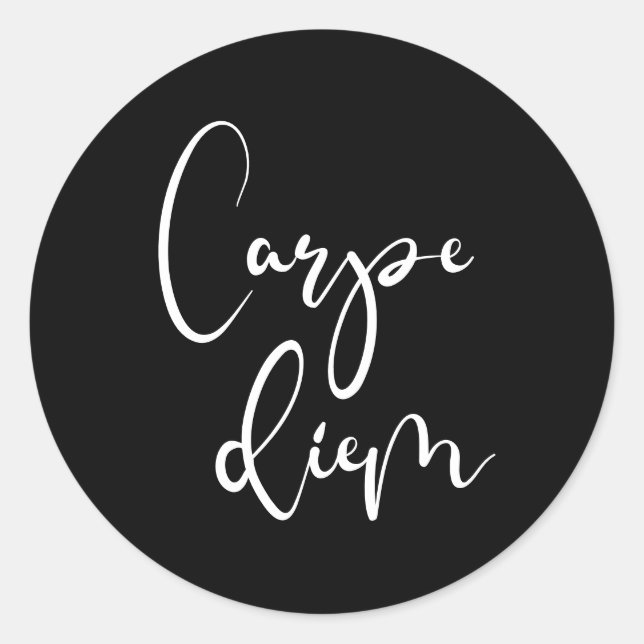 Carpe Diem Classic Round Sticker (Front)