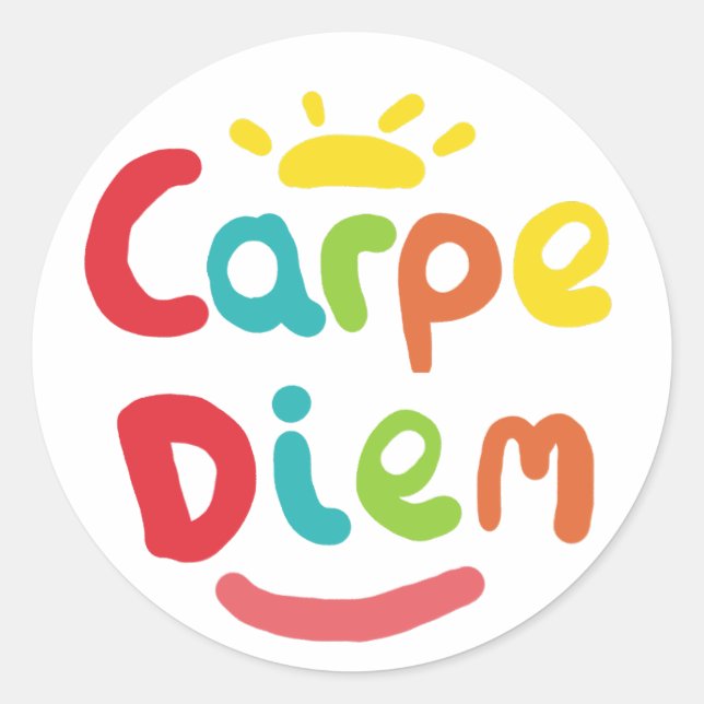 Carpe Diem Classic Round Sticker (Front)